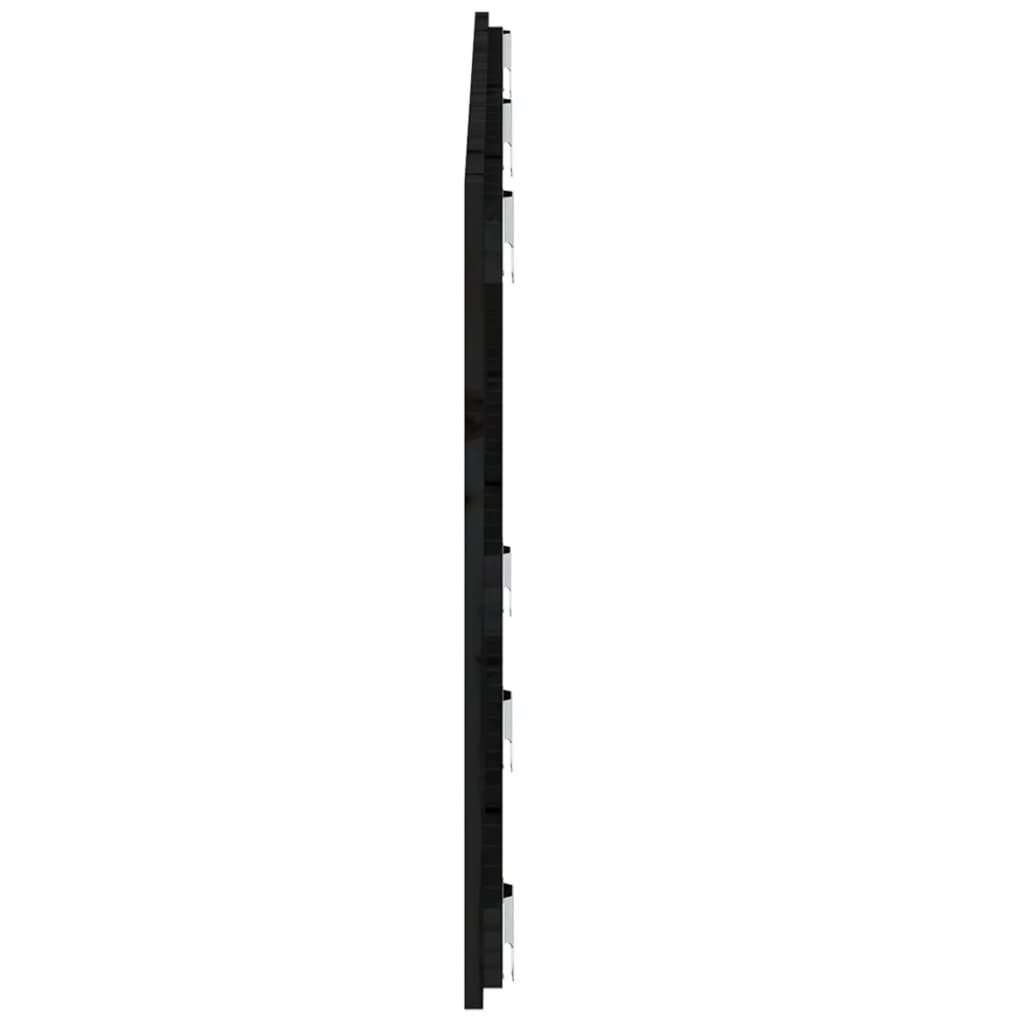 Wall Headboard Black 147x3x60 cm Solid Wood Pine