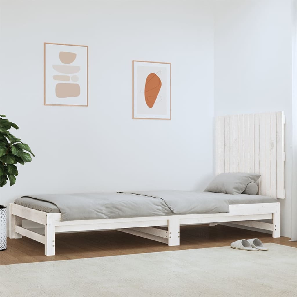 Wall Headboard White 82.5x3x60 cm Solid Wood Pine