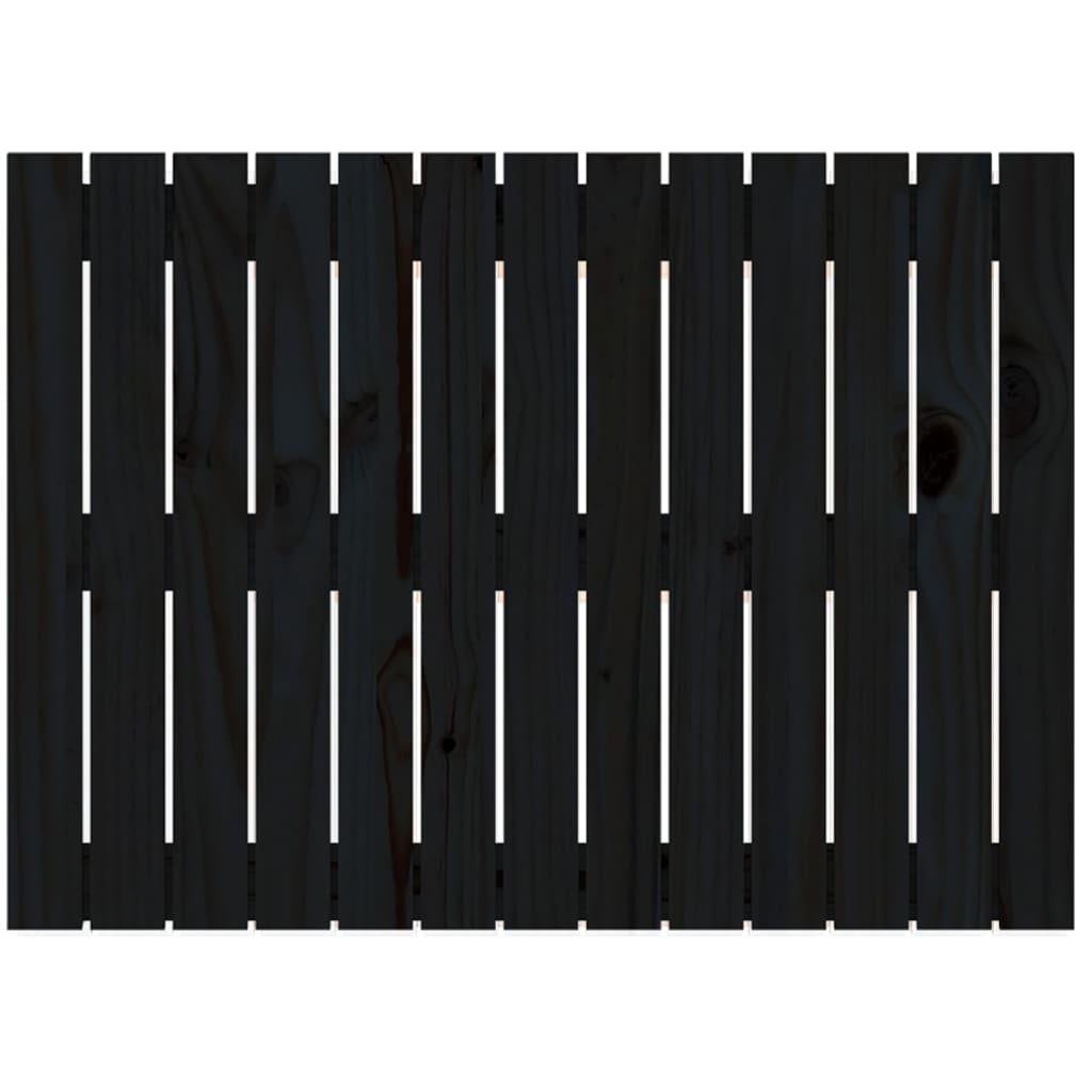 Wall Headboard Black 82.5x3x60 cm Solid Wood Pine