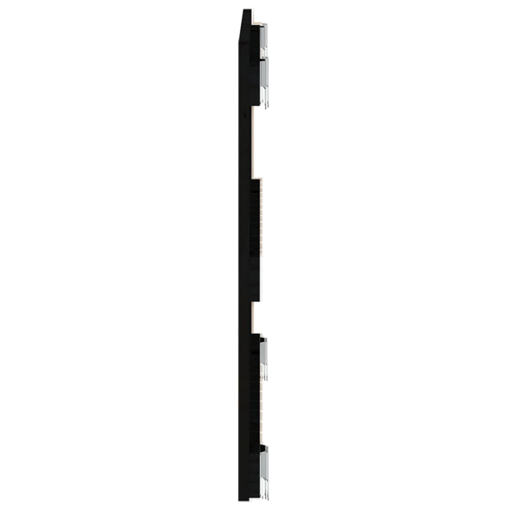 Wall Headboard Black 82.5x3x60 cm Solid Wood Pine