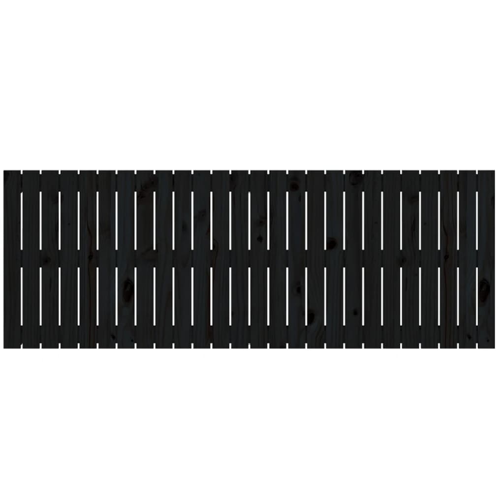 Wall Headboard Black 166x3x60 cm Solid Wood Pine