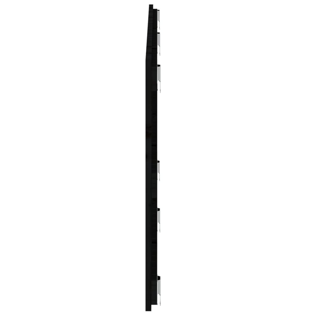 Wall Headboard Black 166x3x60 cm Solid Wood Pine
