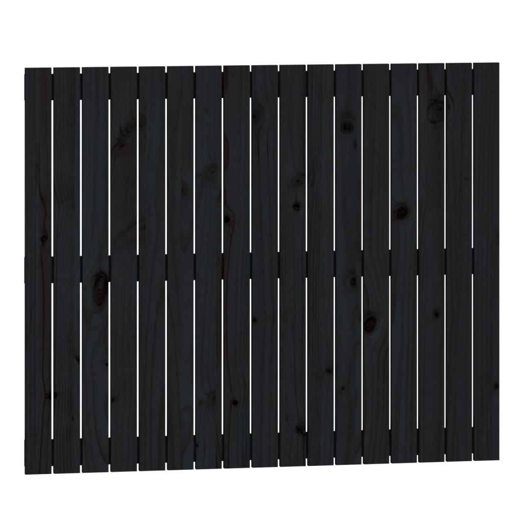Wall Headboard Black 108x3x90 cm Solid Wood Pine