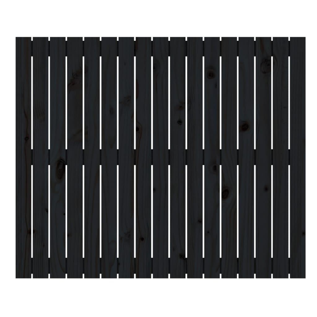 Wall Headboard Black 108x3x90 cm Solid Wood Pine