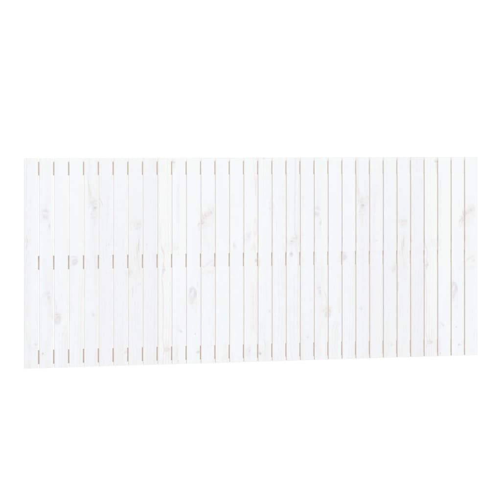 Wall Headboard White 204x3x90 cm Solid Wood Pine