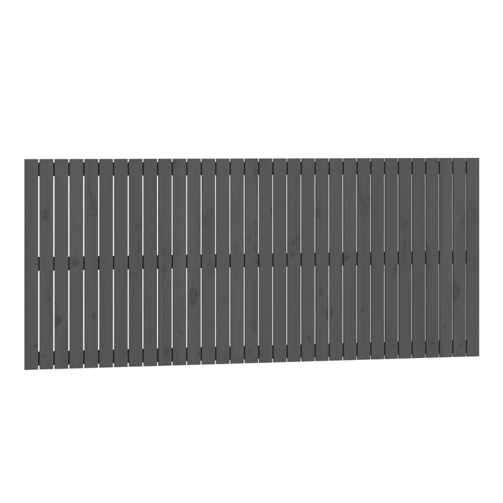 Wall Headboard Grey 204x3x90 cm Solid Wood Pine