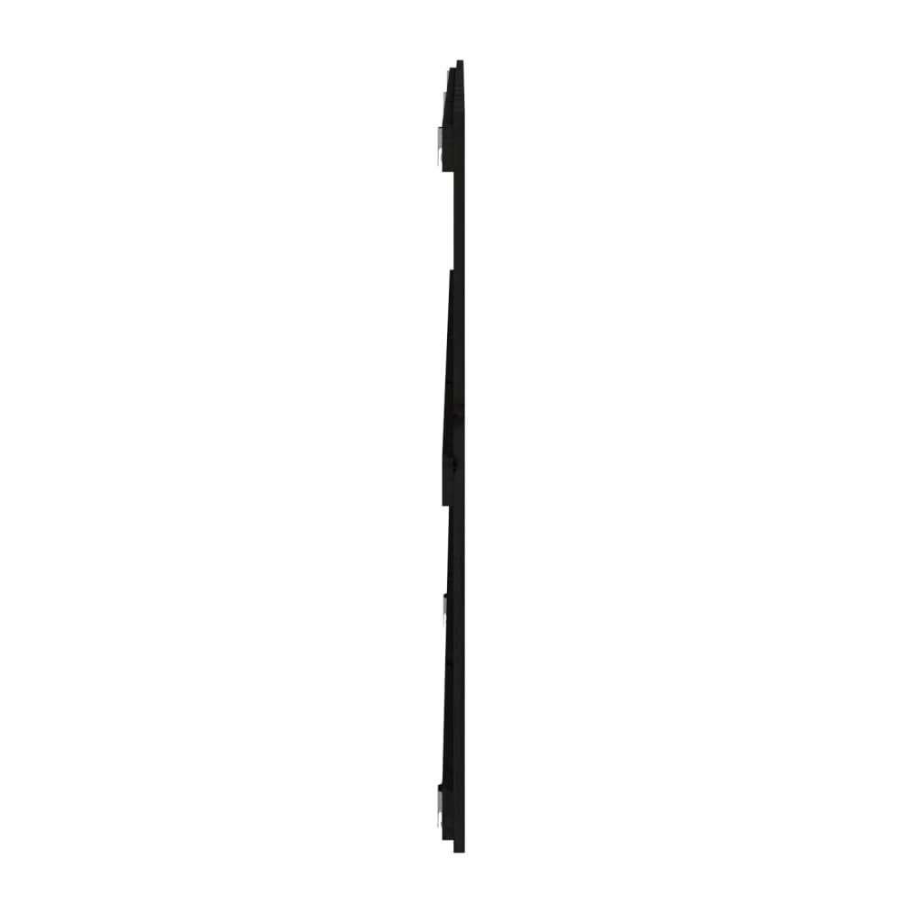 Wall Headboard Black 204x3x90 cm Solid Wood Pine