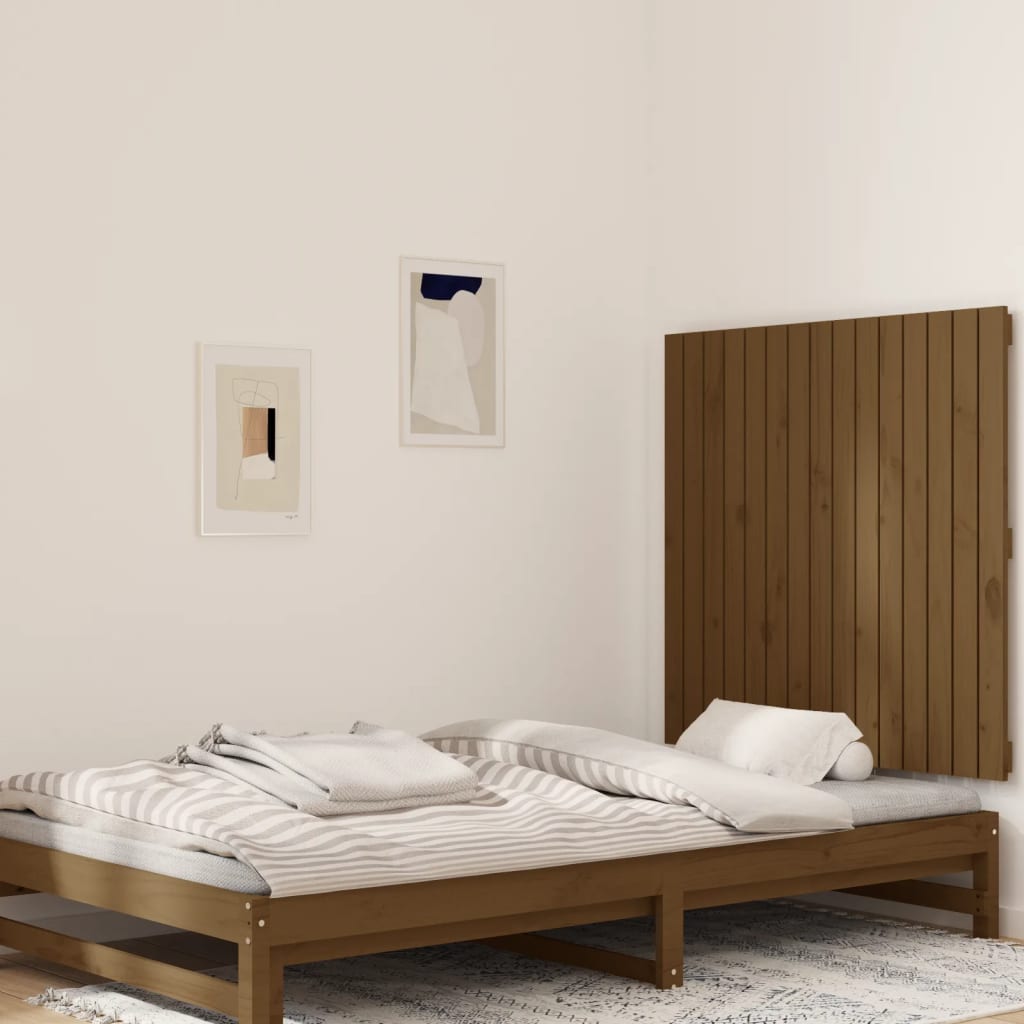 Wall Headboard Honey Brown 95.5x3x90 cm Solid Wood Pine
