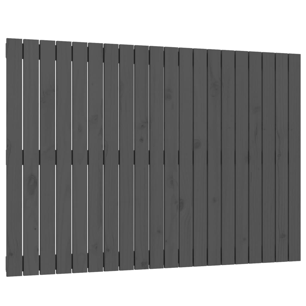 Wall Headboard Grey 127.5x3x90 cm Solid Wood Pine