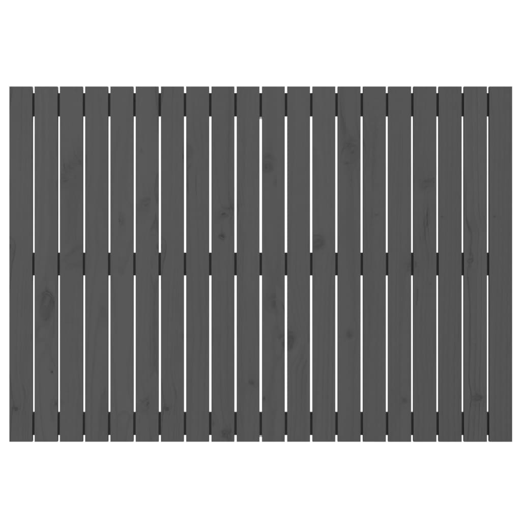 Wall Headboard Grey 127.5x3x90 cm Solid Wood Pine