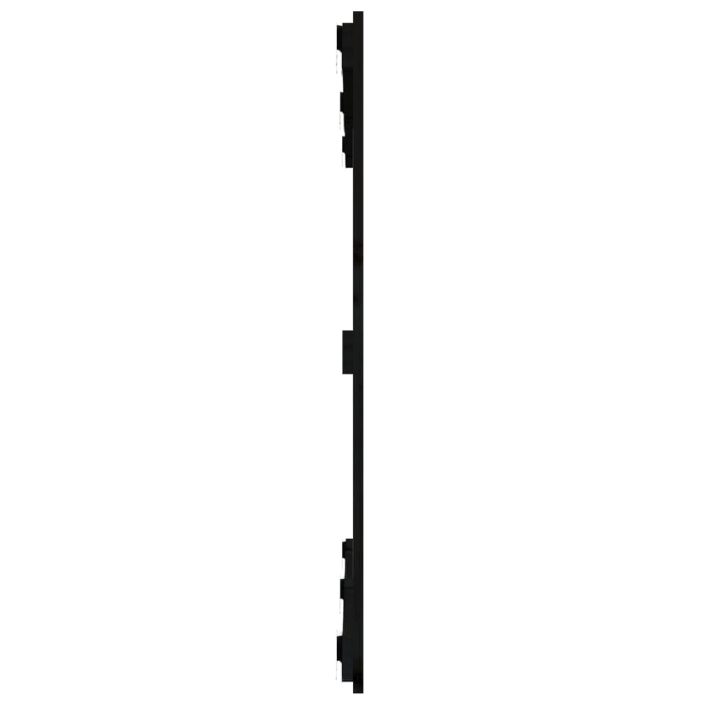 Wall Headboard Black 127.5x3x90 cm Solid Wood Pine