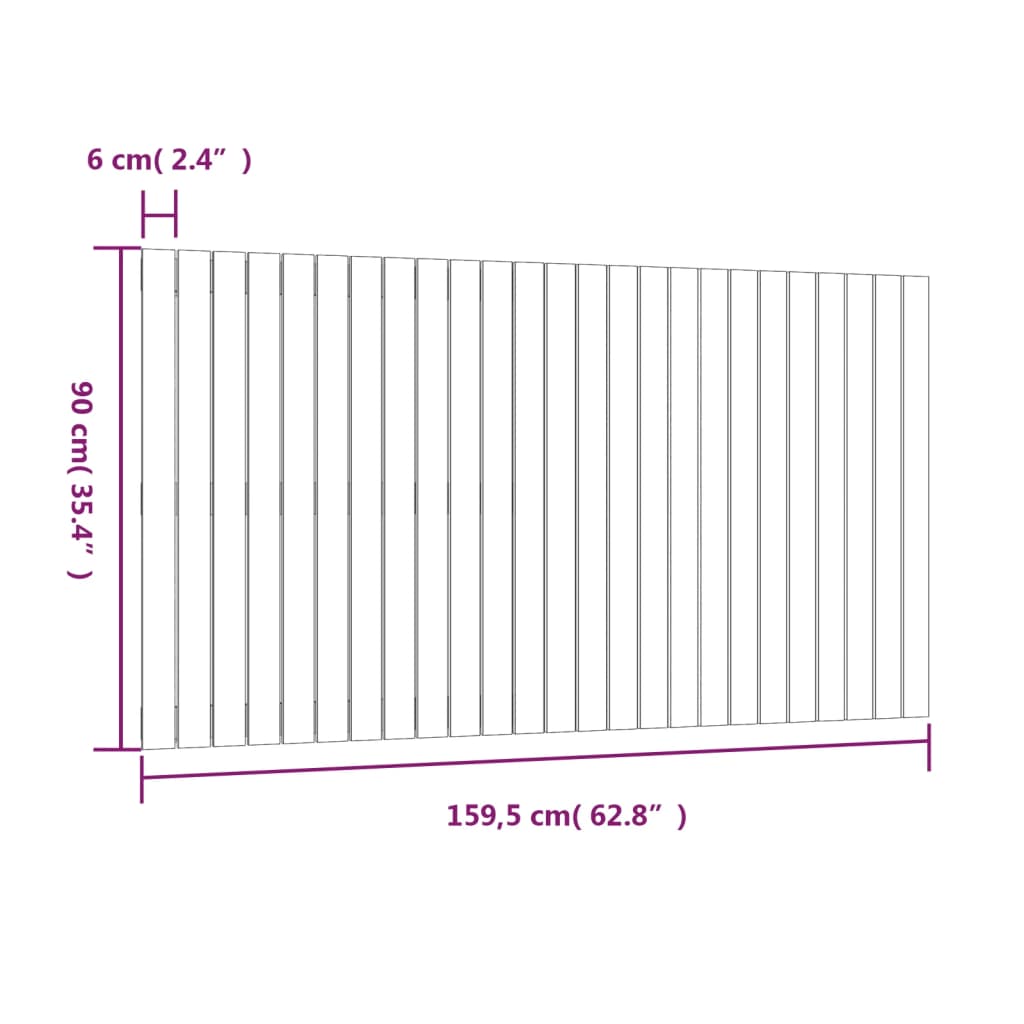 Wall Headboard Honey Brown 159.5x3x90 cm Solid Wood Pine
