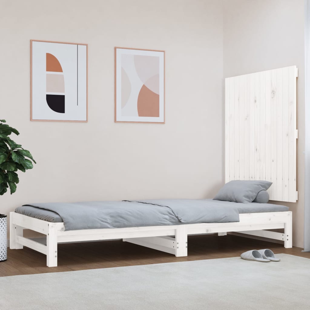 Wall Headboard White 82.5x3x90 cm Solid Wood Pine