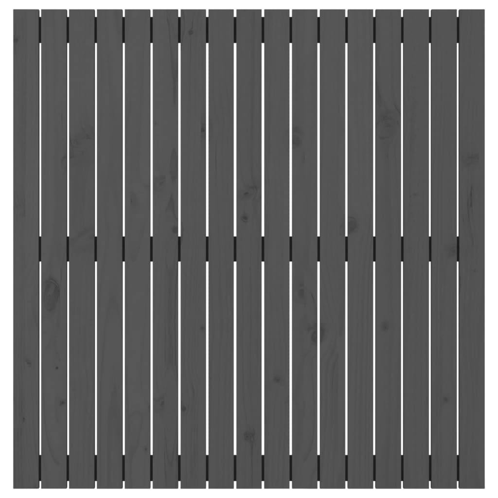 Wall Headboard Grey 108x3x110 cm Solid Wood Pine
