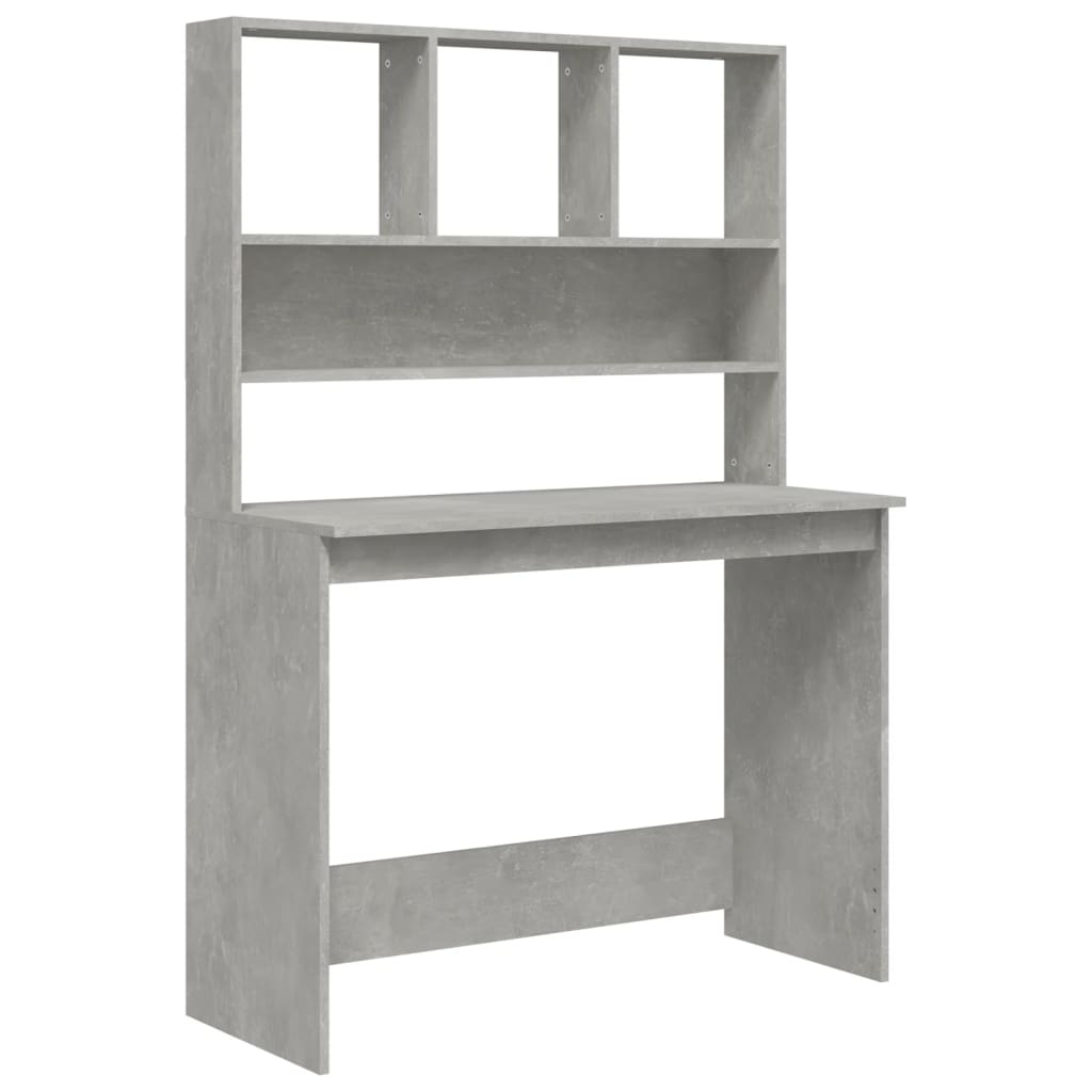 Modern Wooden Office Gaming Computer Desk Table With Open Storage Shelves