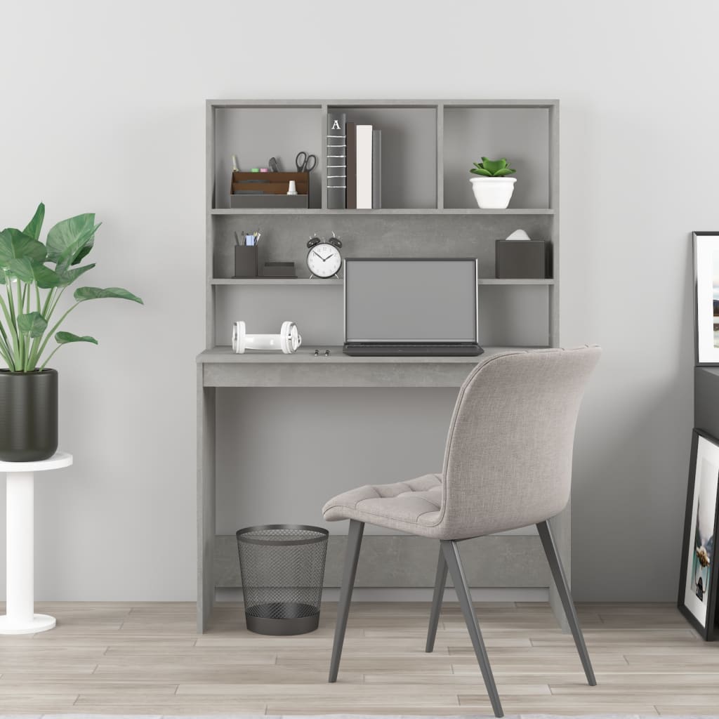 Modern Wooden Office Gaming Computer Desk Table With Open Storage Shelves