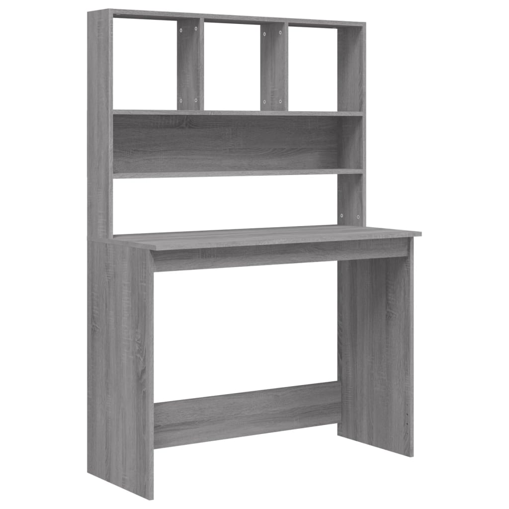 Modern Wooden Office Gaming Computer Desk Table With Open Storage Shelves
