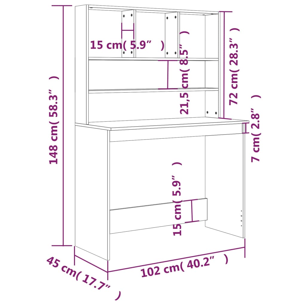 Modern Wooden Office Gaming Computer Desk Table With Open Storage Shelves