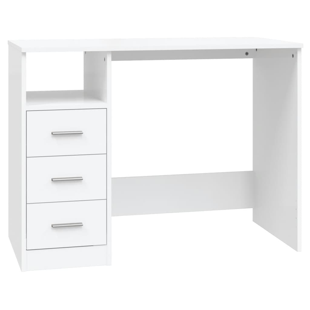 Modern Wooden Home Office Computer Desk Table With 3 Storage Drawers Wood