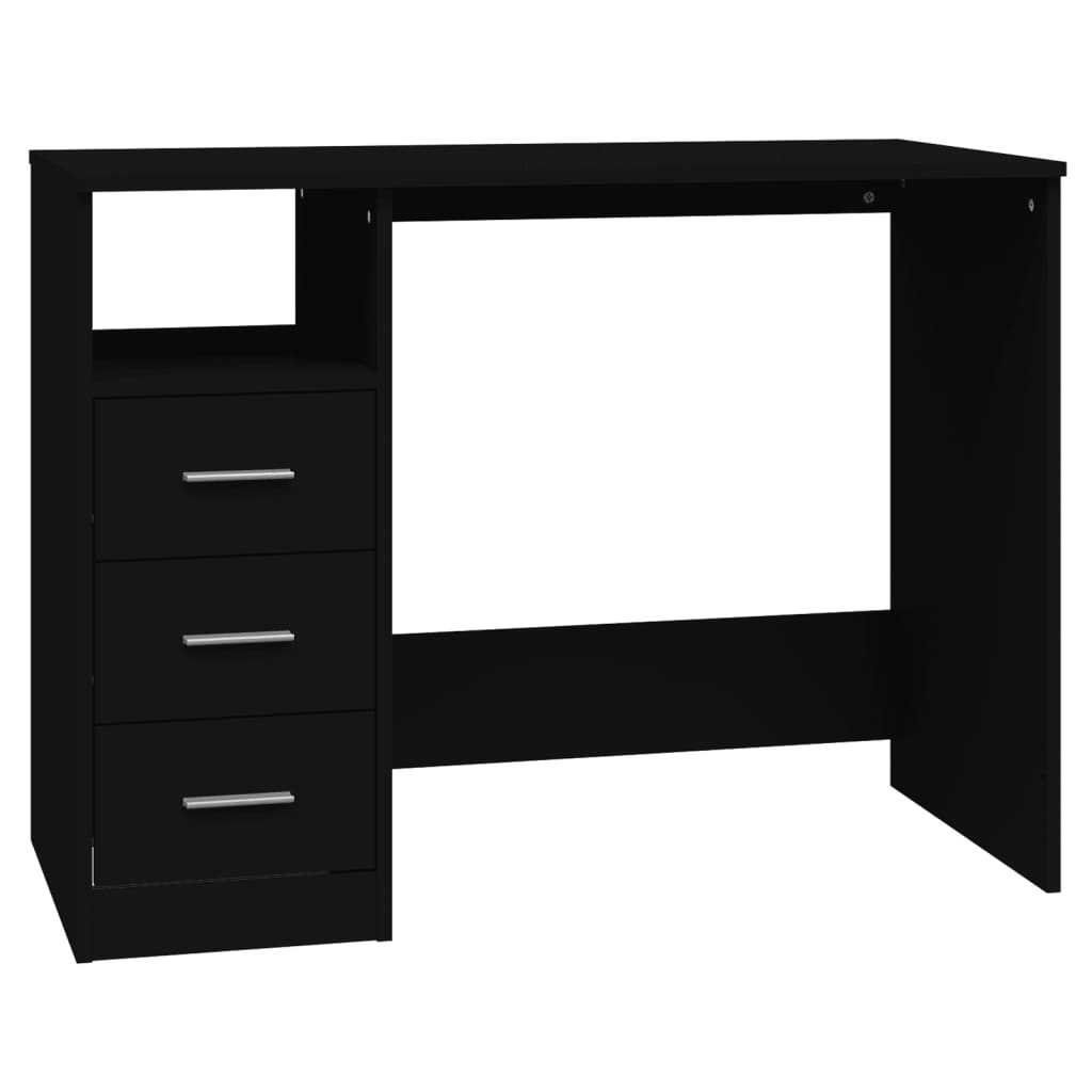 Modern Wooden Home Office Computer Desk Table With 3 Storage Drawers Wood