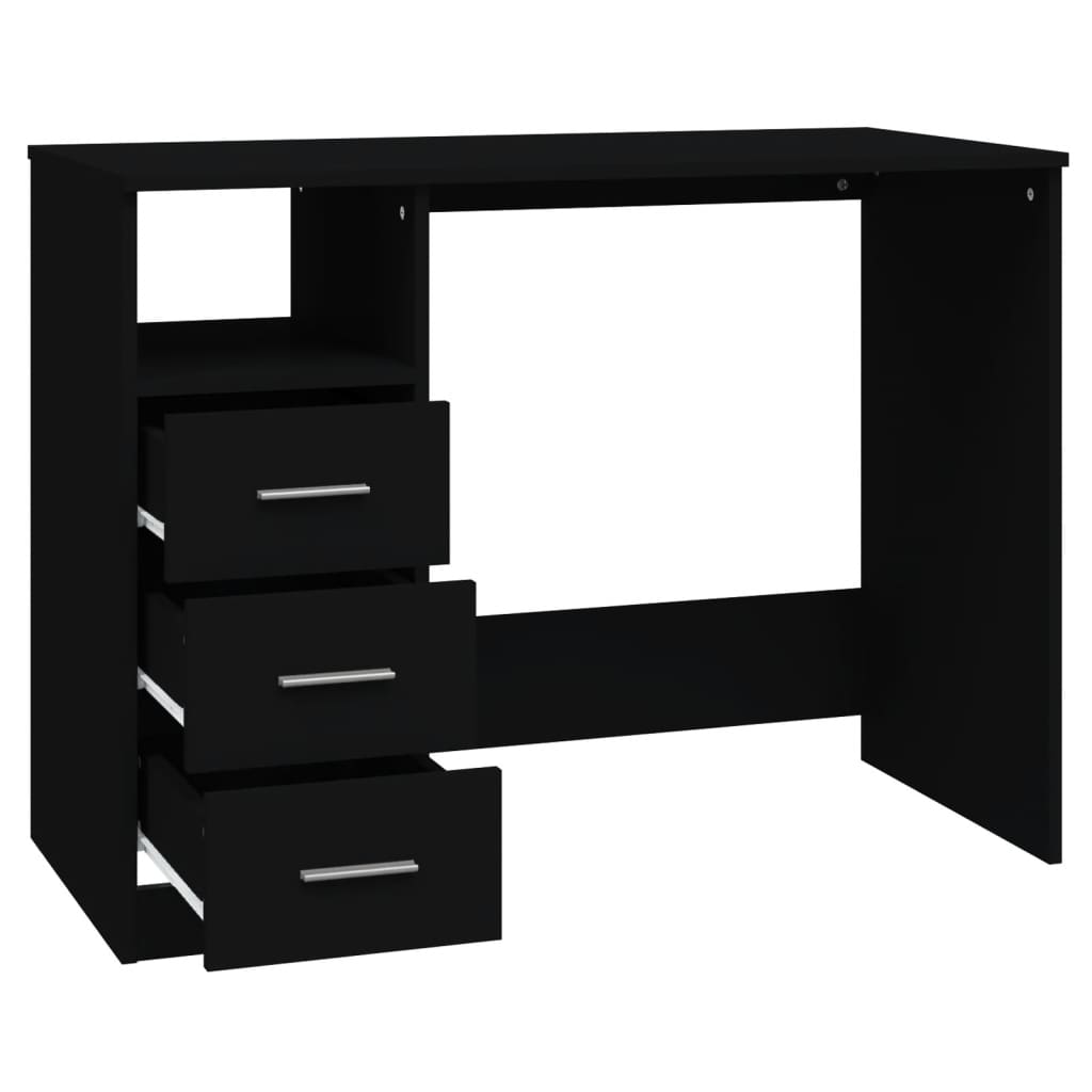 Modern Wooden Home Office Computer Desk Table With 3 Storage Drawers Wood