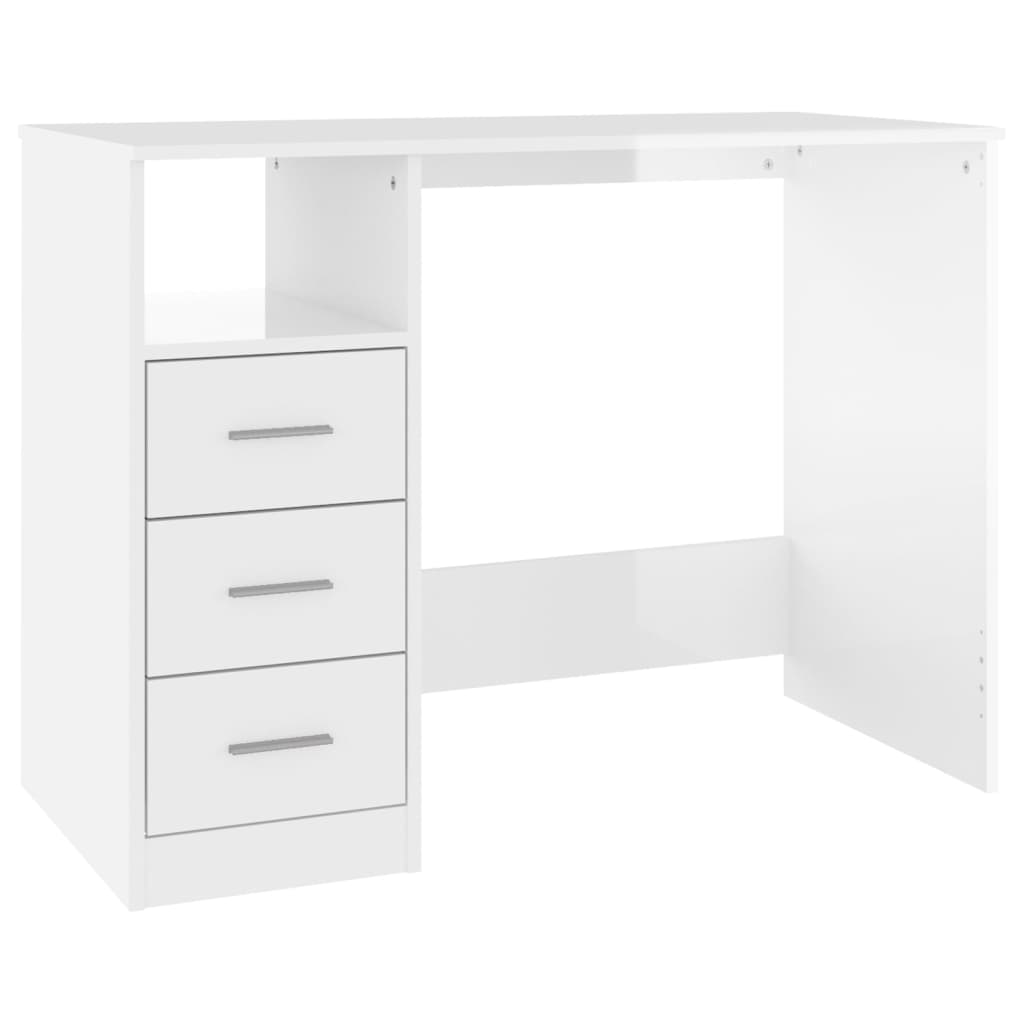 Modern Wooden Home Office Computer Desk Table With 3 Storage Drawers Wood