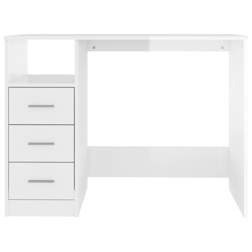 Modern Wooden Home Office Computer Desk Table With 3 Storage Drawers Wood