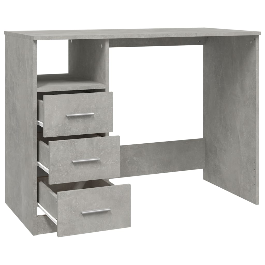 Modern Wooden Home Office Computer Desk Table With 3 Storage Drawers Wood