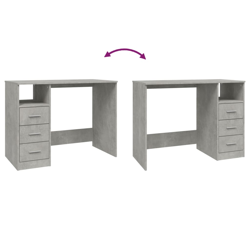 Modern Wooden Home Office Computer Desk Table With 3 Storage Drawers Wood