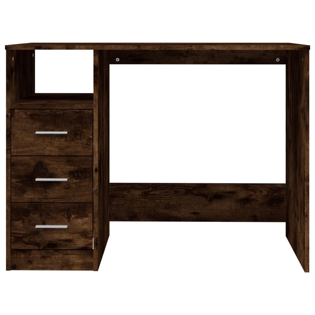 Modern Wooden Home Office Computer Desk Table With 3 Storage Drawers Wood
