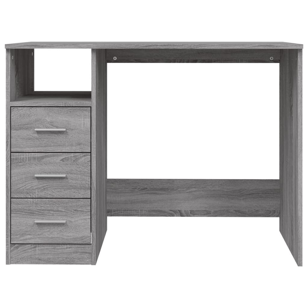 Modern Wooden Home Office Computer Desk Table With 3 Storage Drawers Wood