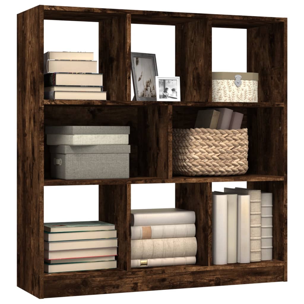 Modern Wooden Open Bookcase Book Storage Cabinet Unit With 8 Compartments Wood