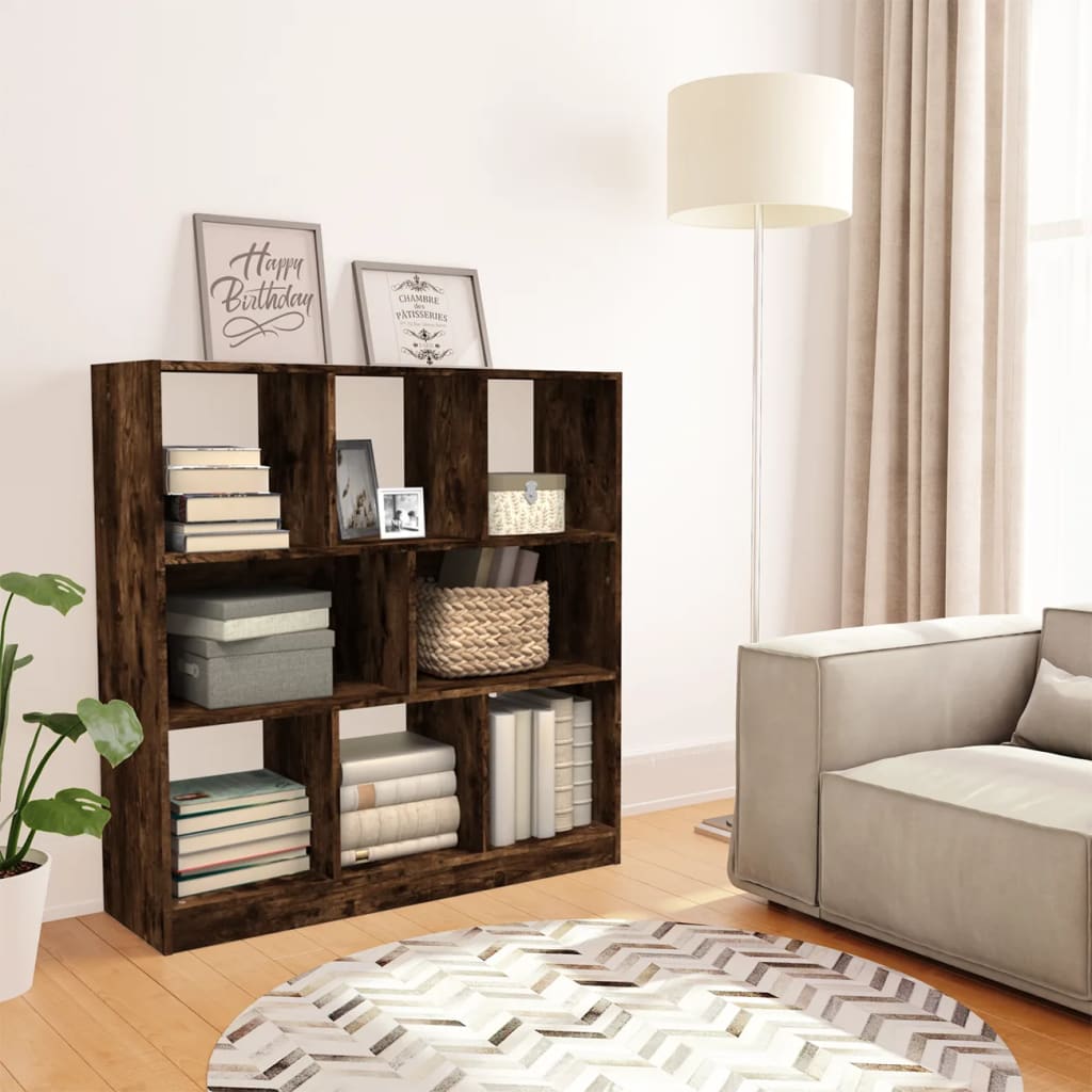 Modern Wooden Open Bookcase Book Storage Cabinet Unit With 8 Compartments Wood