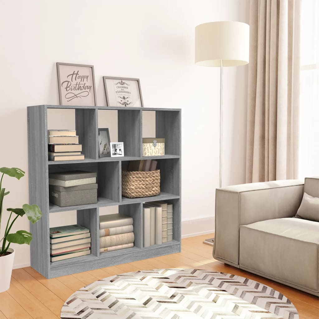 Modern Wooden Open Bookcase Book Storage Cabinet Unit With 8 Compartments Wood