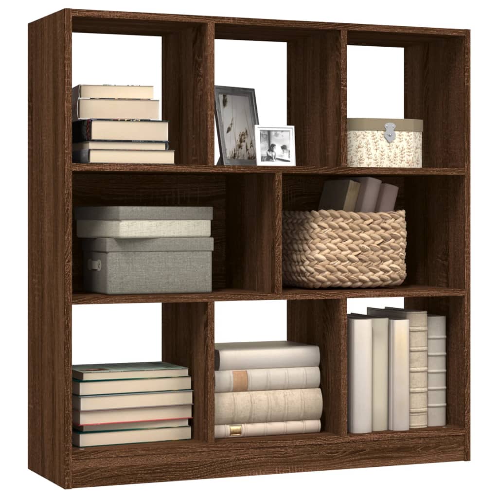 Modern Wooden Open Bookcase Book Storage Cabinet Unit With 8 Compartments Wood