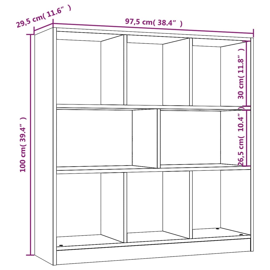 Modern Wooden Open Bookcase Book Storage Cabinet Unit With 8 Compartments Wood