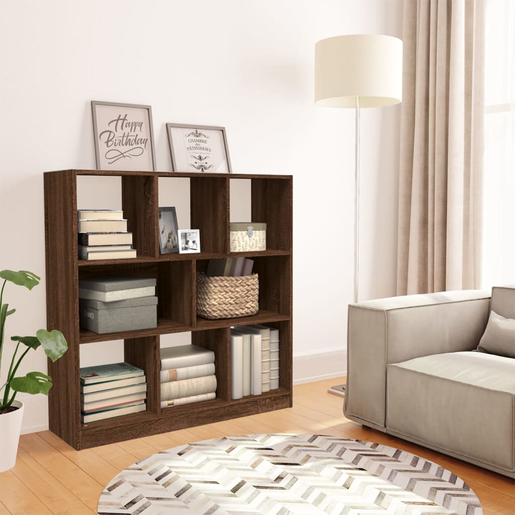 Modern Wooden Open Bookcase Book Storage Cabinet Unit With 8 Compartments Wood