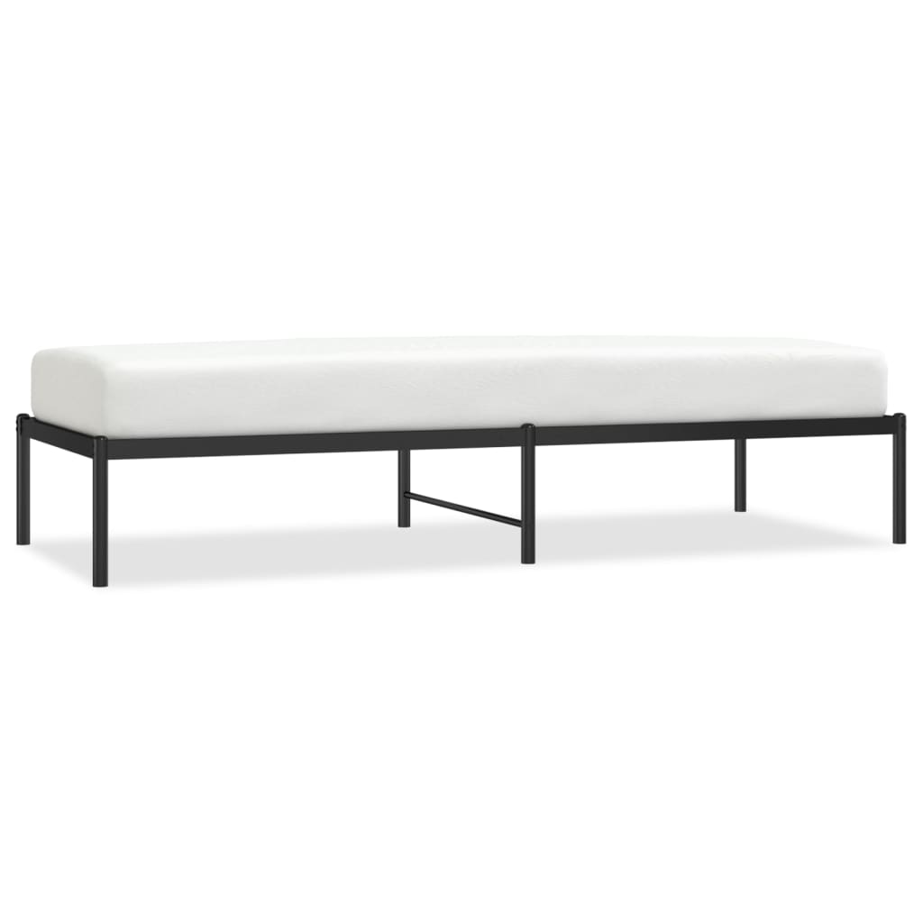 Metal Bed Frame without Mattress Black 75x190cm