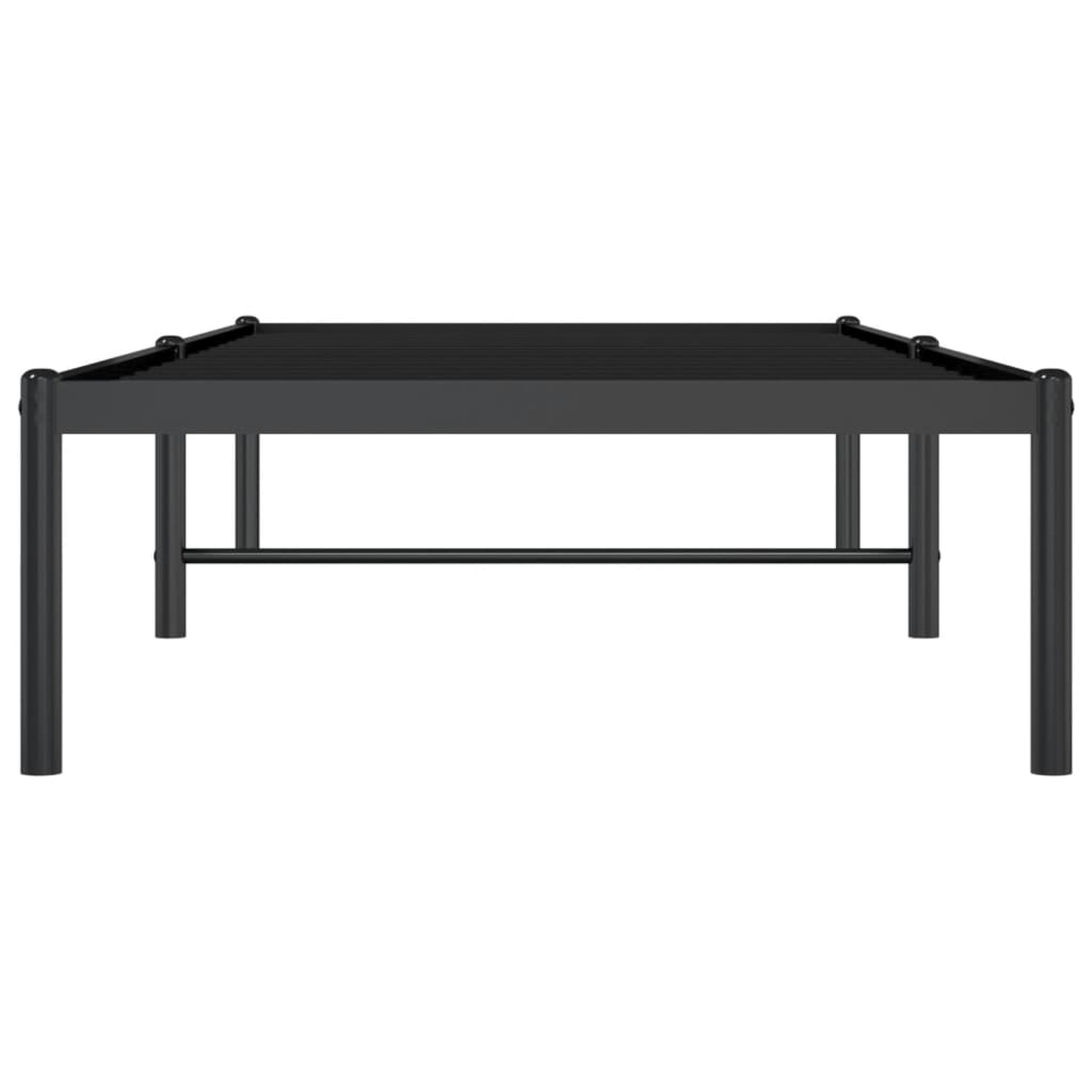 Metal Bed Frame without Mattress Black 75x190cm