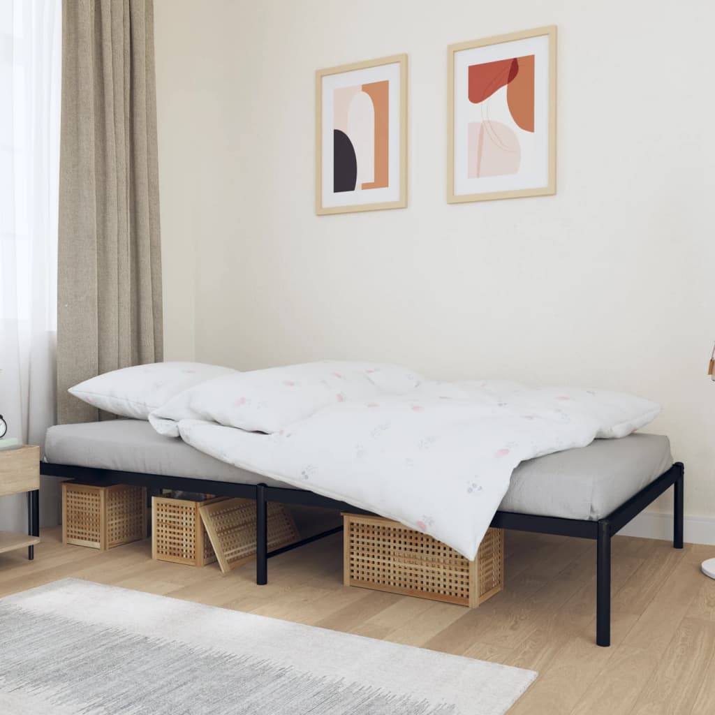 Metal Bed Frame without Mattress Black 100x200cm