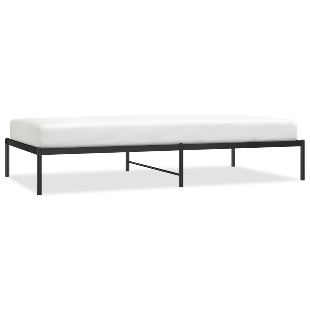 Metal Bed Frame without Mattress Black 107x203cm