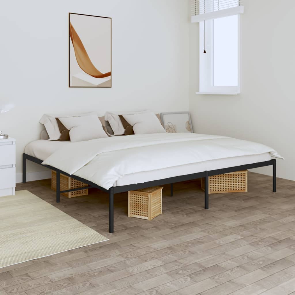 Metal Bed Frame without Mattress Black 183x213cm