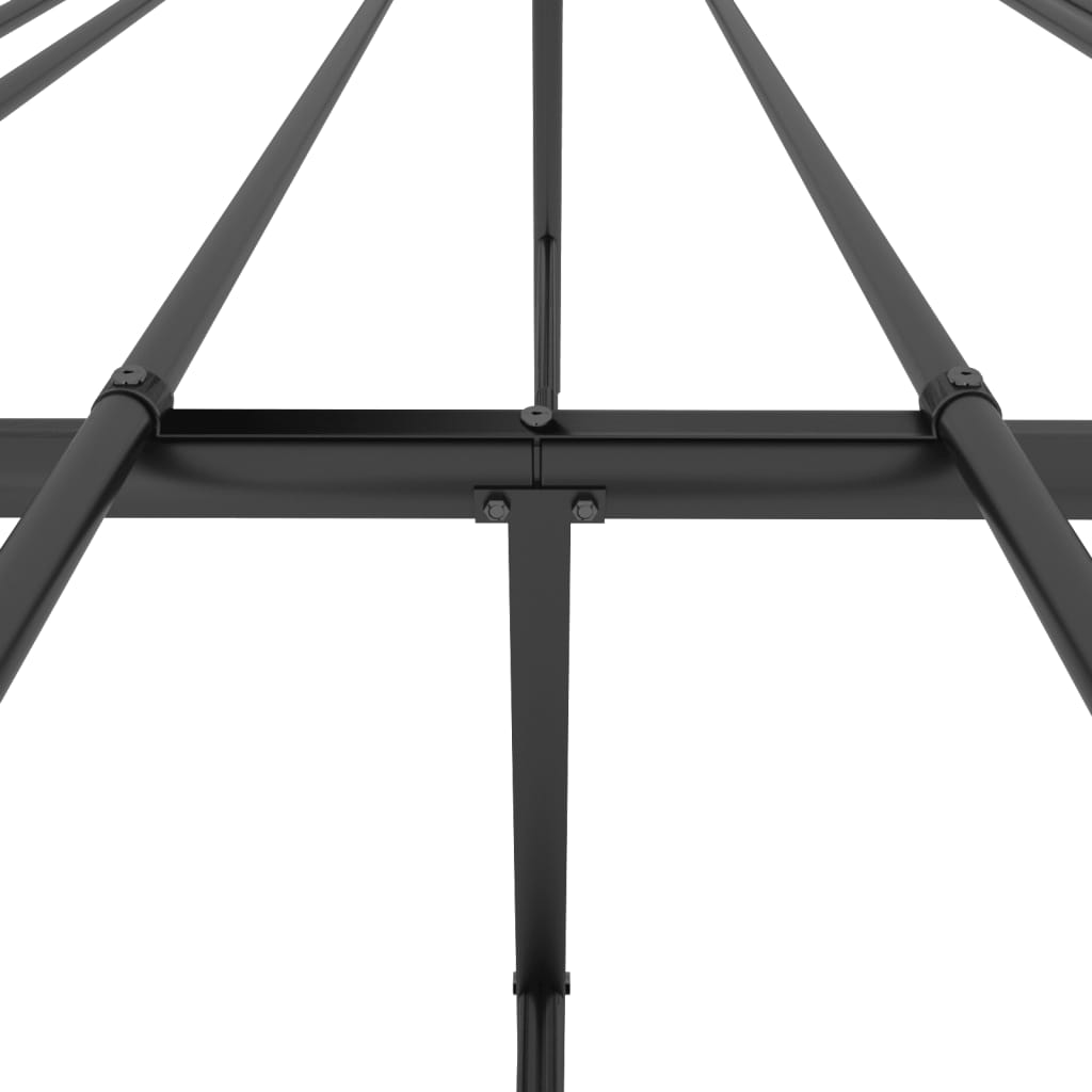 Metal Bed Frame without Mattress with Headboard Black 140x200cm