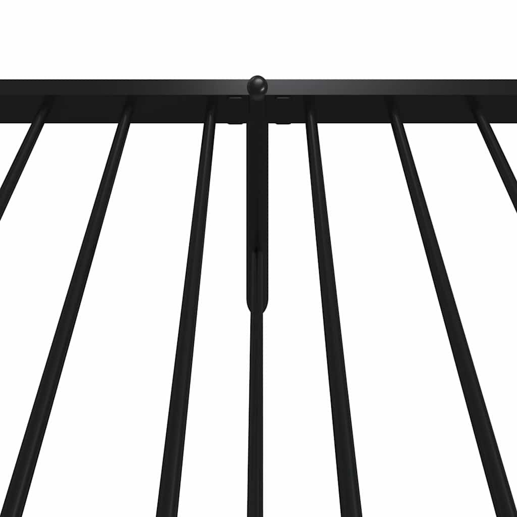 Metal Bed Frame without Mattress with Footboard Black 100x190cm
