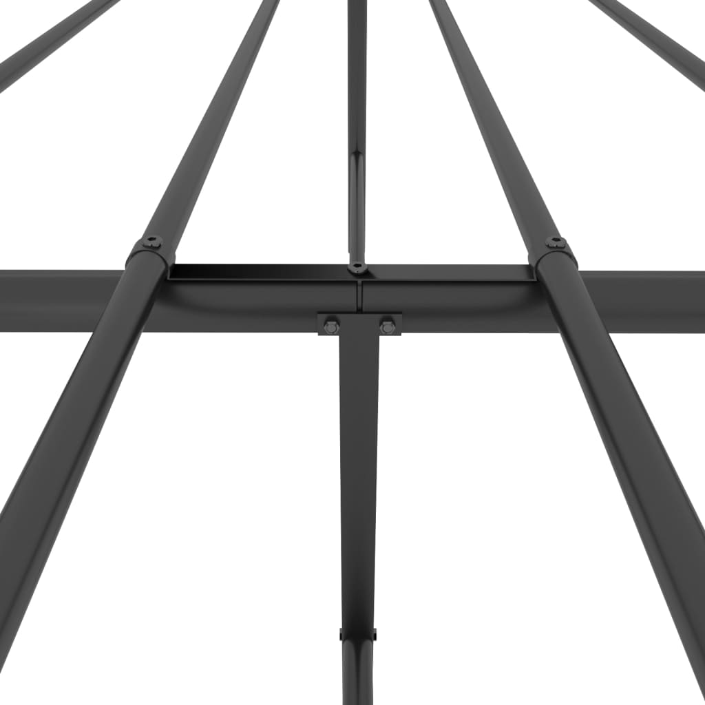 Metal Bed Frame without Mattress with Footboard Black 180x200cm