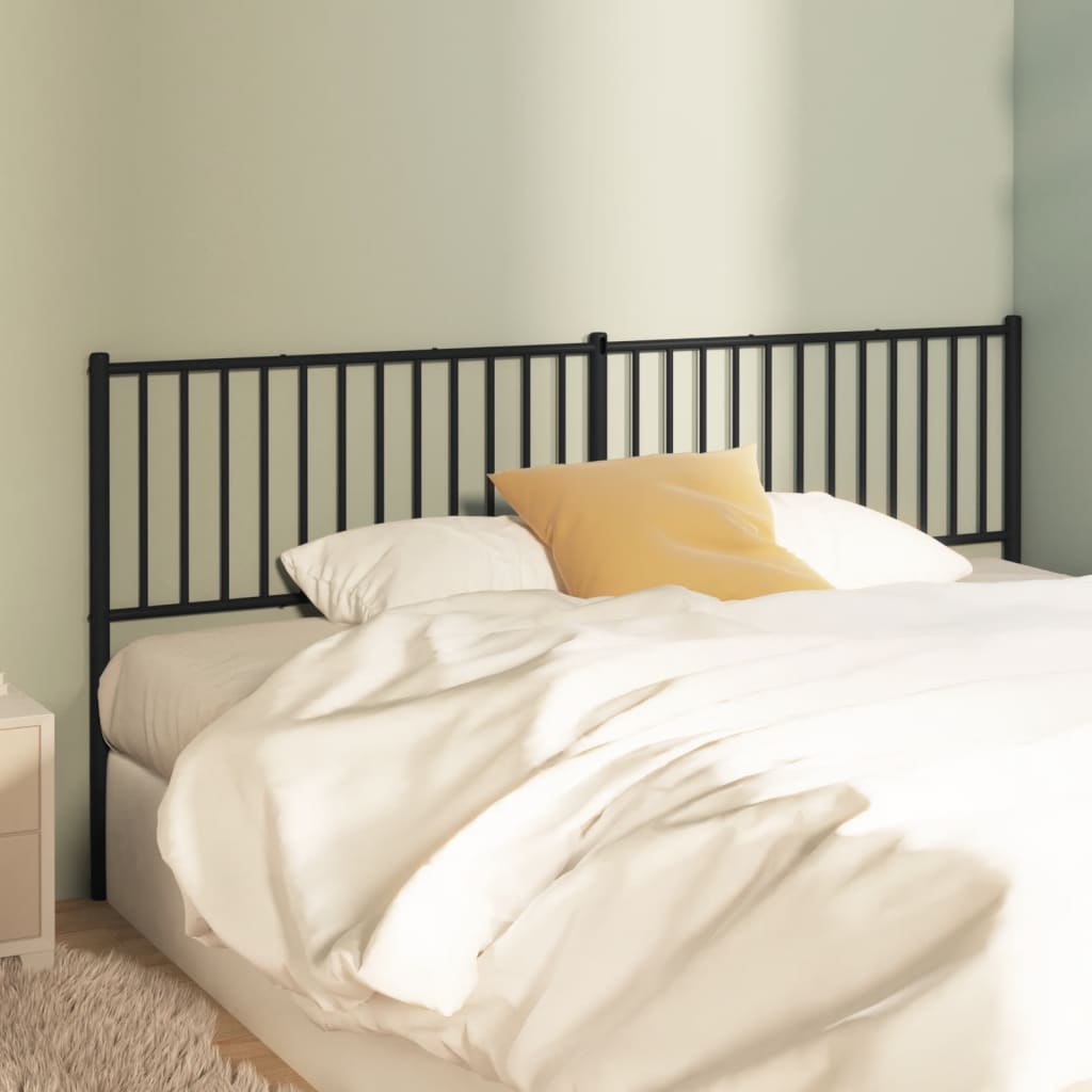 Metal Headboard Black 200 cm