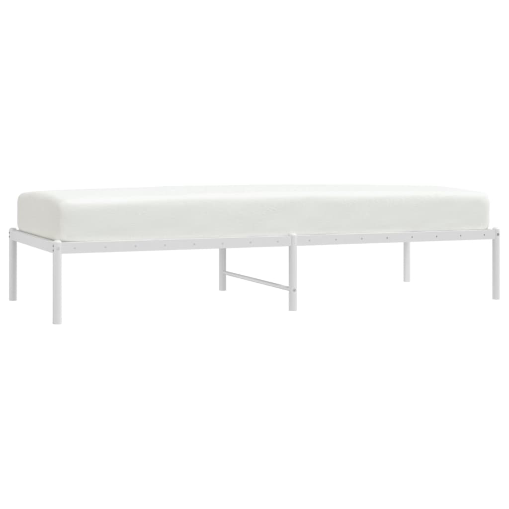 Metal Bed Frame without Mattress White 75x190cm