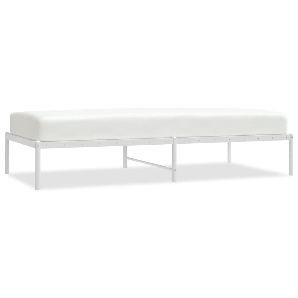 Metal Bed Frame without Mattress White 90x190cm