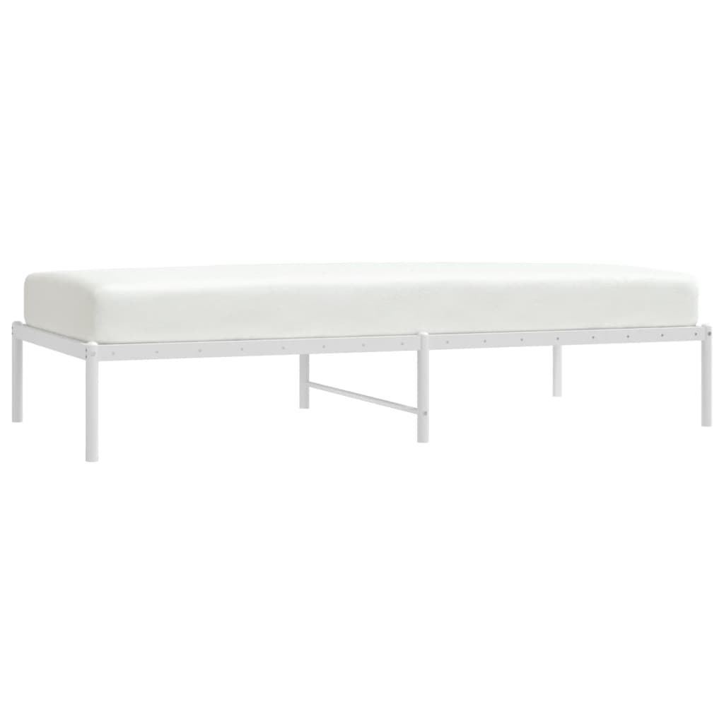Metal Bed Frame without Mattress White 90x190cm