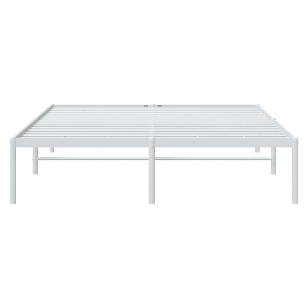 Metal Bed Frame without Mattress White 150x200cm